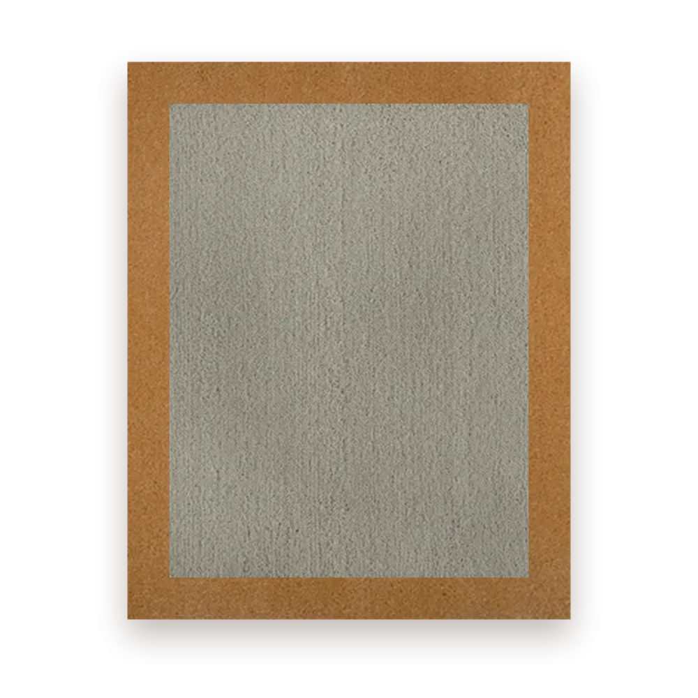 A Thick rug in fieldstone and biscuit, seen from above