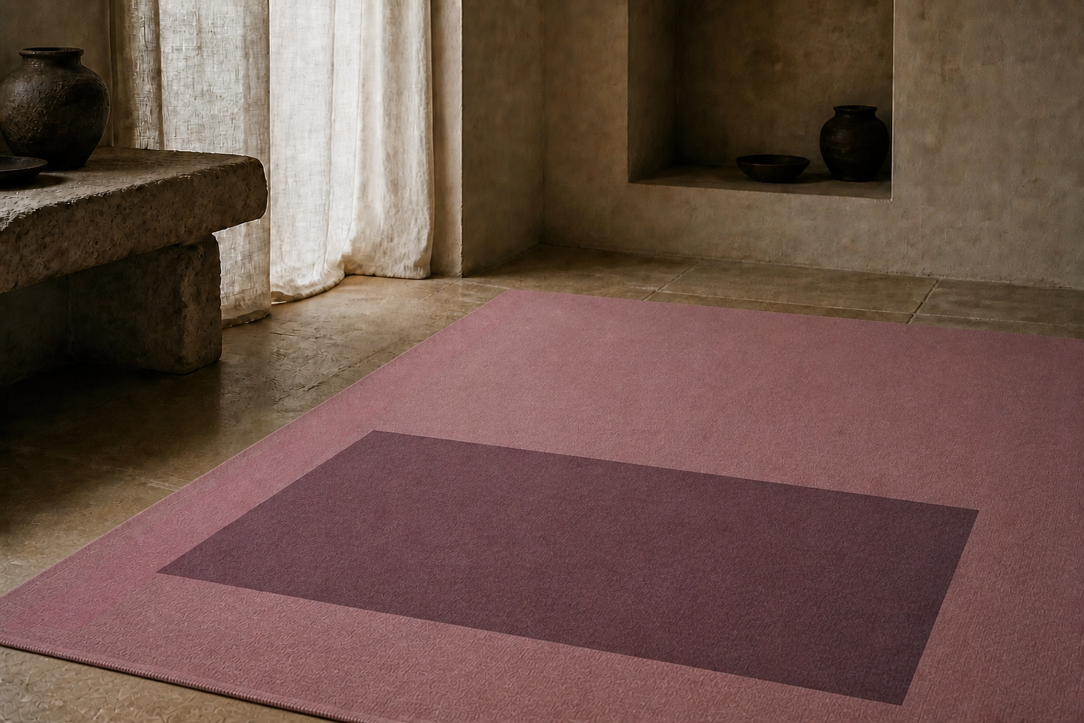Rose Plane rug in a private gallery lounge setting