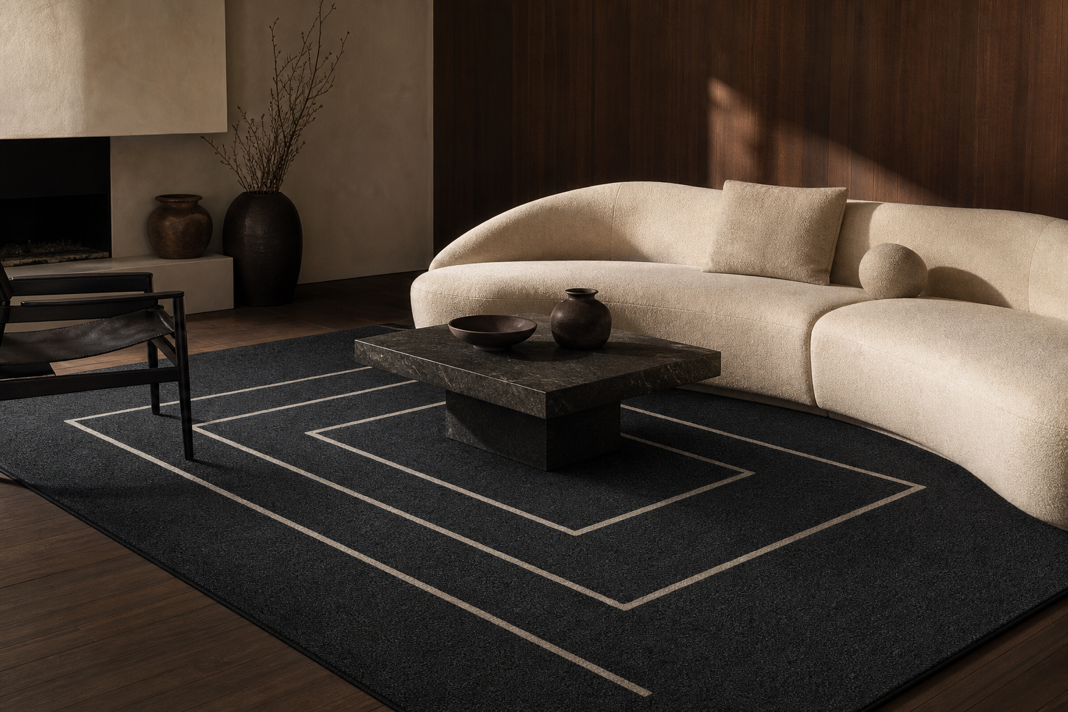 Room render with Archive Lines - Pitch / Cashmere.