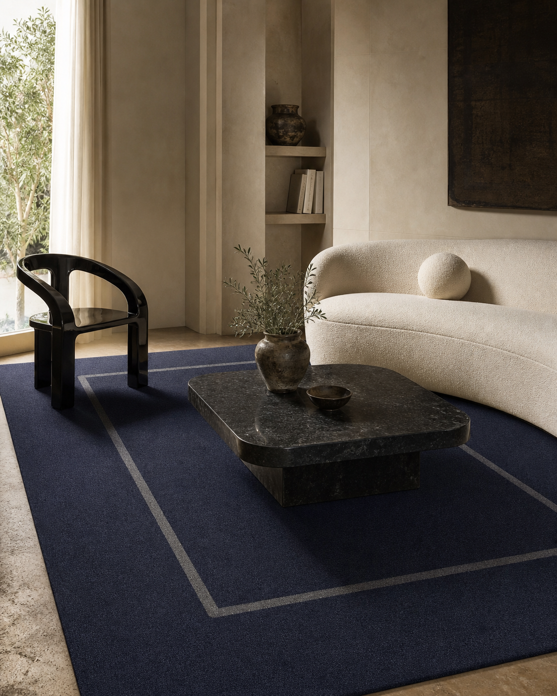 Quiet Portal · Midnight Storm / Dusk shown in a room