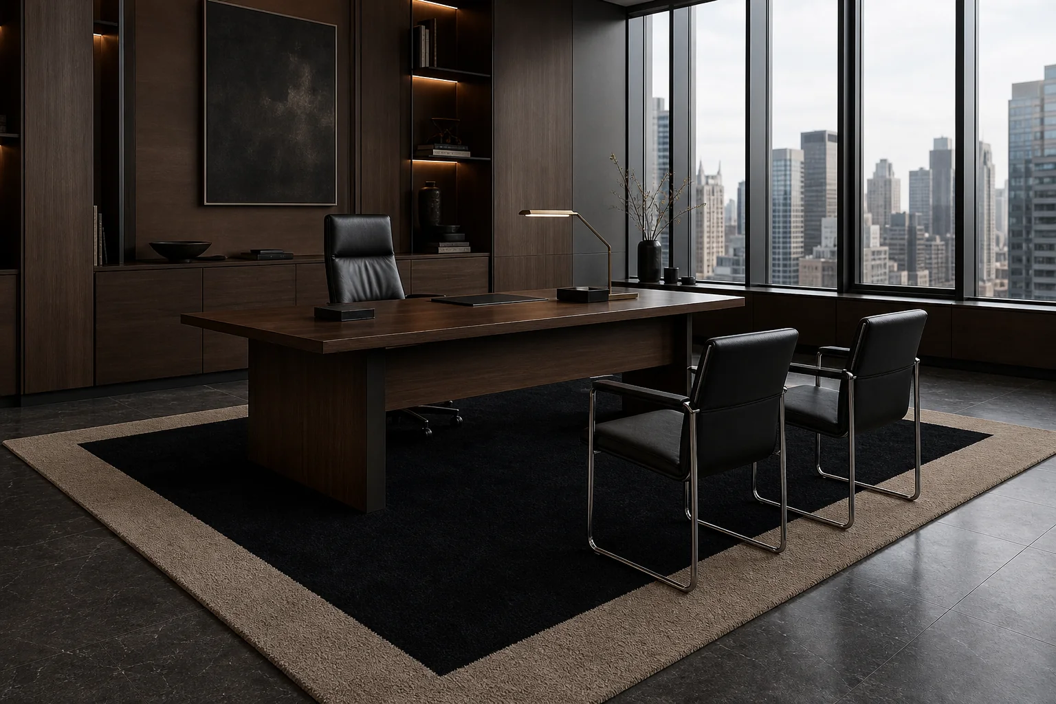 Room render with Thick - Jet / Cashmere.