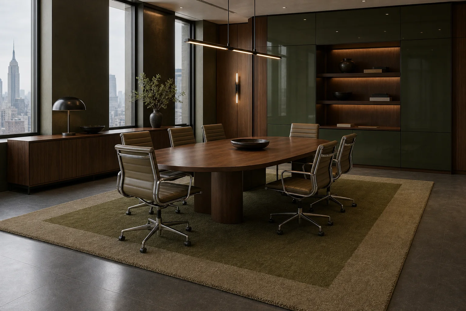 Room render with Thick - Moss / Almond.