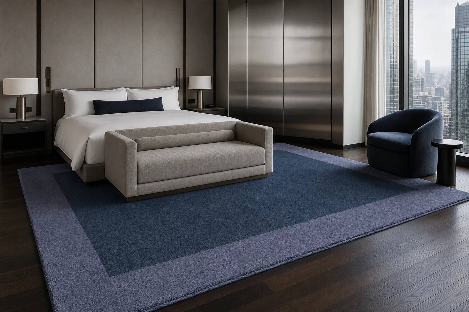 Room render with Thick - Prussian / Periwinkle.