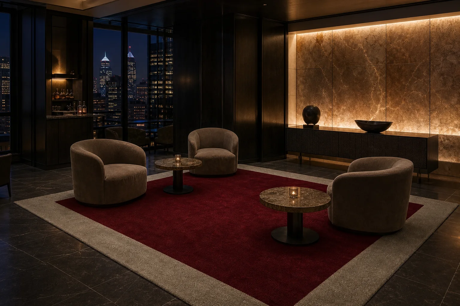Room render with Thick - Ruby / Oyster.