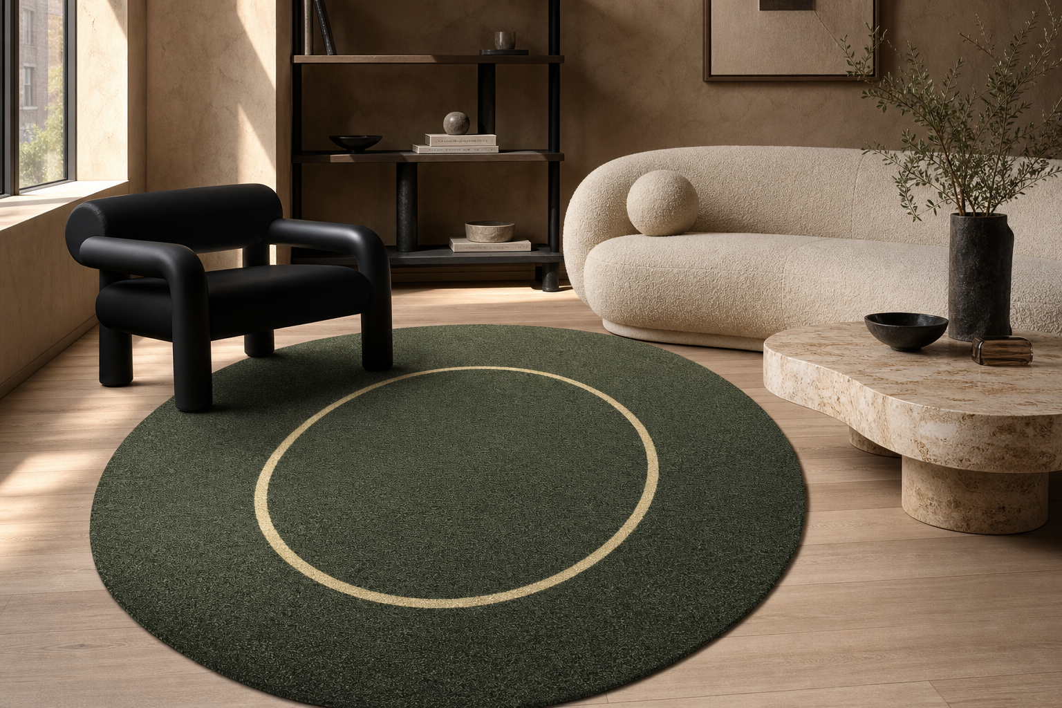 Room render with Tilted Room - Olive / Golden Sand.